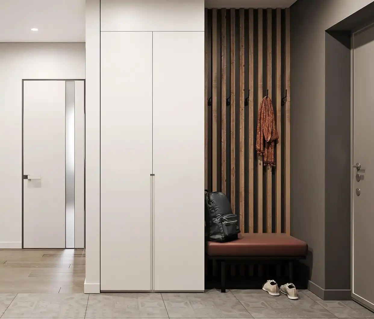 进门换鞋区效果图_独立玄关鞋柜布局_玄关设计鞋柜收纳