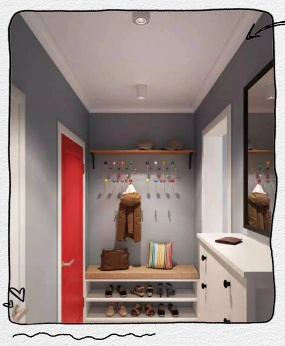 门厅换鞋凳设计_换鞋收纳柜设计_进门换鞋区效果图