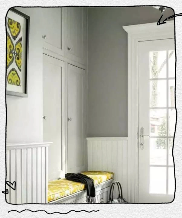 换鞋收纳柜设计_进门换鞋区效果图_门厅换鞋凳设计