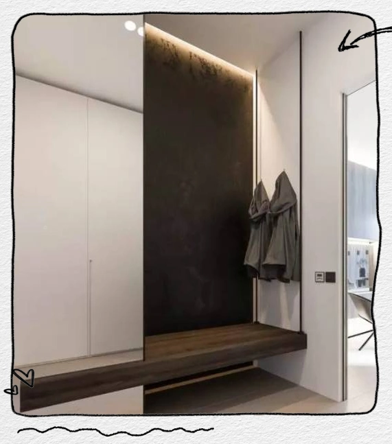 进门换鞋区效果图_换鞋收纳柜设计_门厅换鞋凳设计