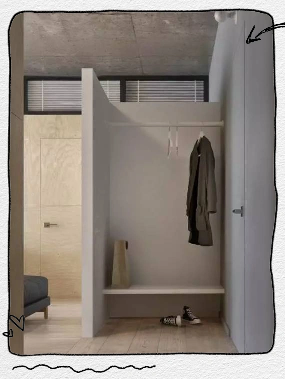 进门换鞋区效果图_门厅换鞋凳设计_换鞋收纳柜设计