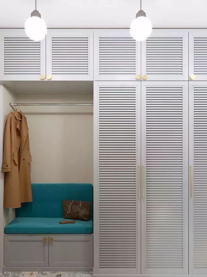 嵌入式壁柜门厅收纳_进门换鞋区效果图_门厅设计