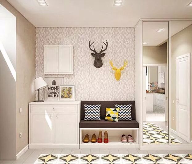 门厅设计_进门换鞋区效果图_嵌入式壁柜门厅收纳