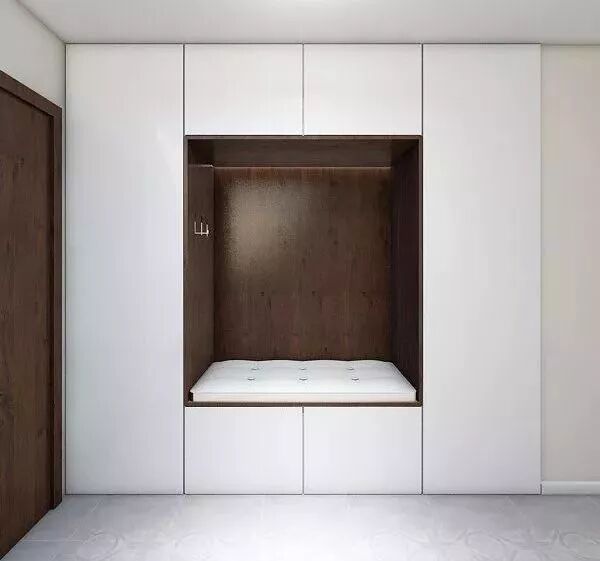门厅设计_嵌入式壁柜门厅收纳_进门换鞋区效果图