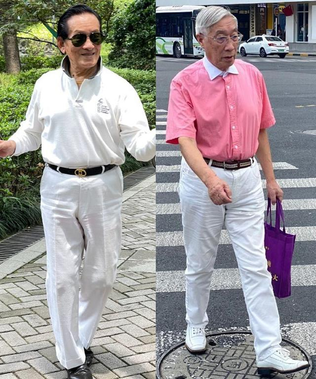 六七十岁男人西裤穿搭细节_避免油腻感搭配技巧_中年西裤裤裆图片微博