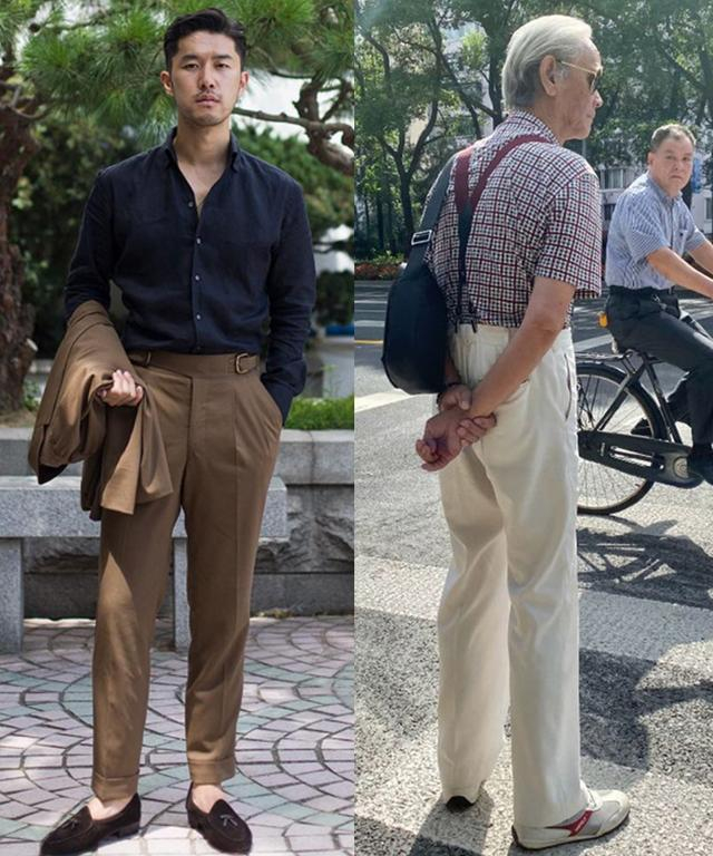 中年西裤裤裆图片微博_六七十岁男人西裤穿搭细节_避免油腻感搭配技巧