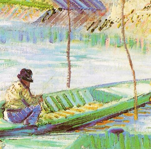 梵高春季垂钓油画_梵高 杏花 高清大图_梵高塞纳河系列画作