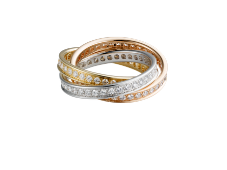 卡地亚Trinity de Cartier系列戒指 18K白金 18K黄金 18K玫瑰金_cartier 戒指报价_卡地亚Trinity de Cartier系列戒指 钻石