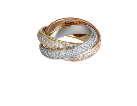 卡地亚Trinity de Cartier系列戒指 18K白金 18K黄金 18K玫瑰金_cartier 戒指报价_卡地亚Trinity de Cartier系列戒指 钻石