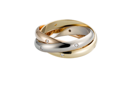 卡地亚Trinity de Cartier系列戒指 钻石_cartier 戒指报价_卡地亚Trinity de Cartier系列戒指 18K白金 18K黄金 18K玫瑰金