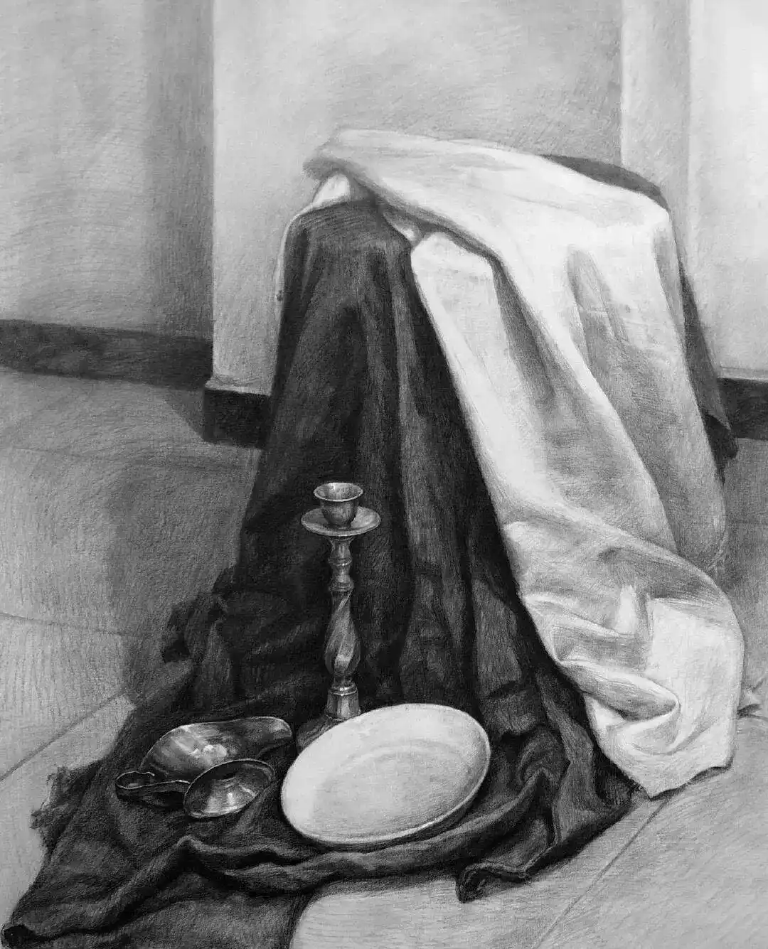 素描衬布图片_衬布褶皱技巧_衬布画法