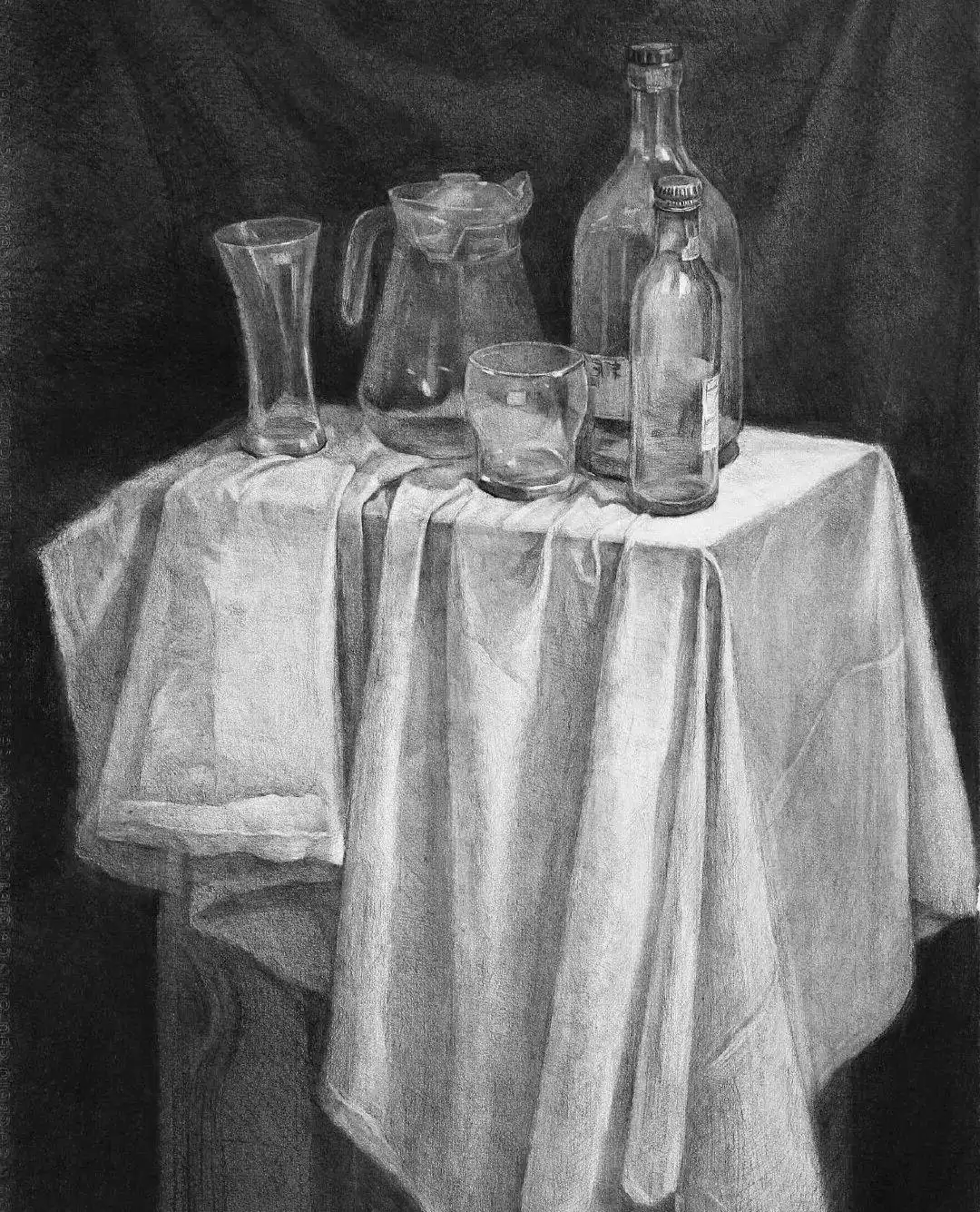 衬布画法_衬布褶皱技巧_素描衬布图片