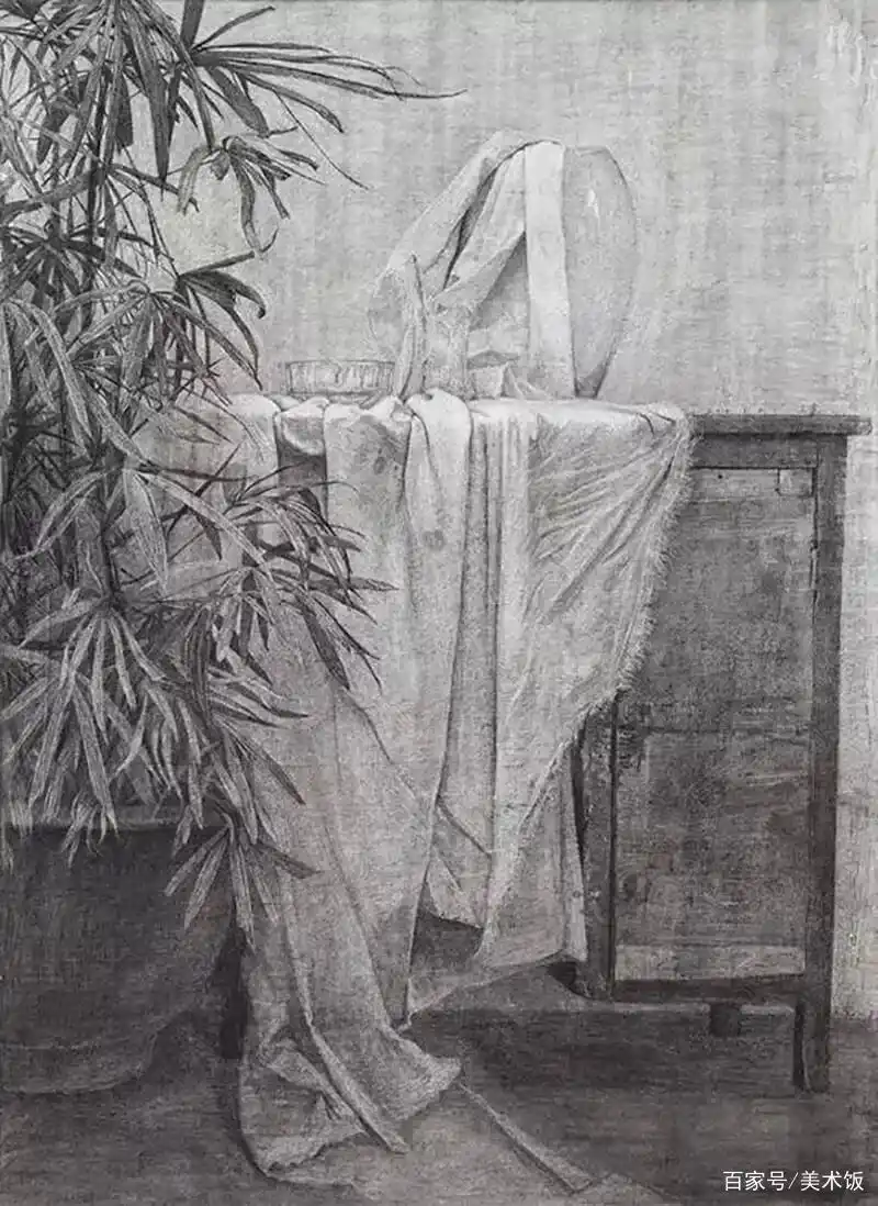 素描衬布图片_素描衬布画法_衬布体积感塑造