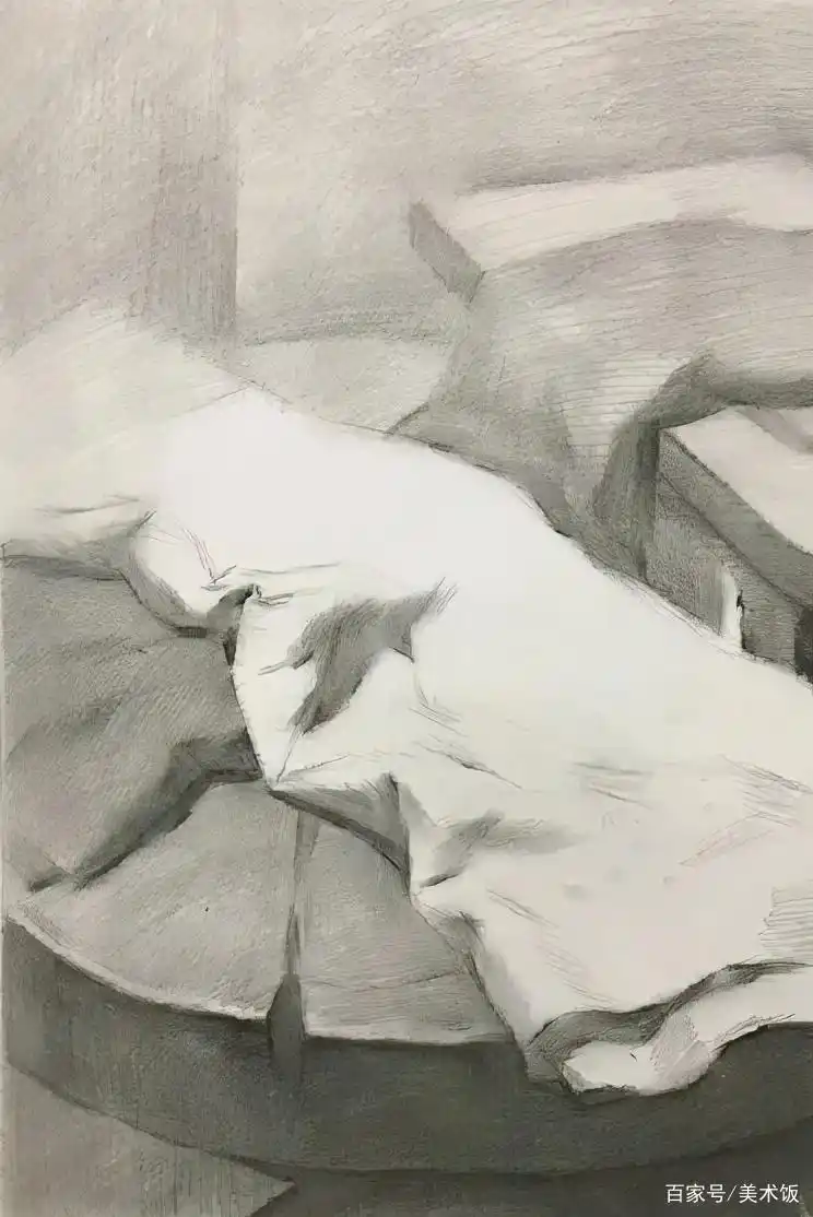 素描衬布画法_素描衬布图片_衬布体积感塑造