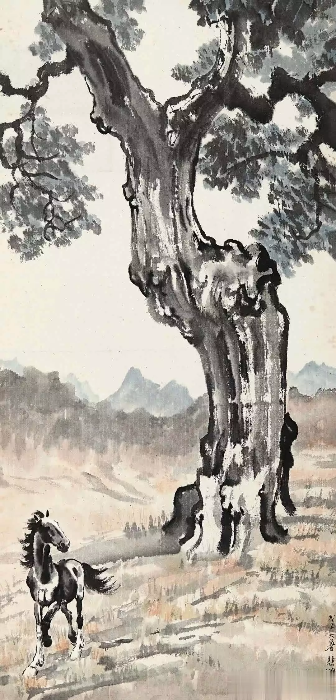 徐悲鸿马的艺术特点_徐悲鸿画马的技法与精神_徐悲鸿画的马