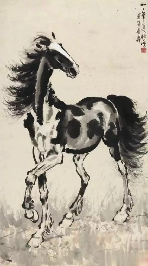 徐悲鸿马的艺术特点_徐悲鸿画的马_徐悲鸿画马的技法与精神