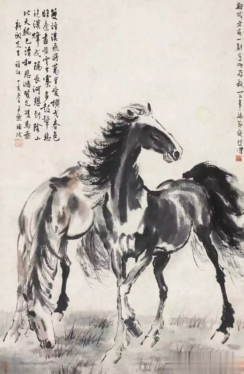 徐悲鸿画马的技法与精神_徐悲鸿画的马_徐悲鸿马的艺术特点