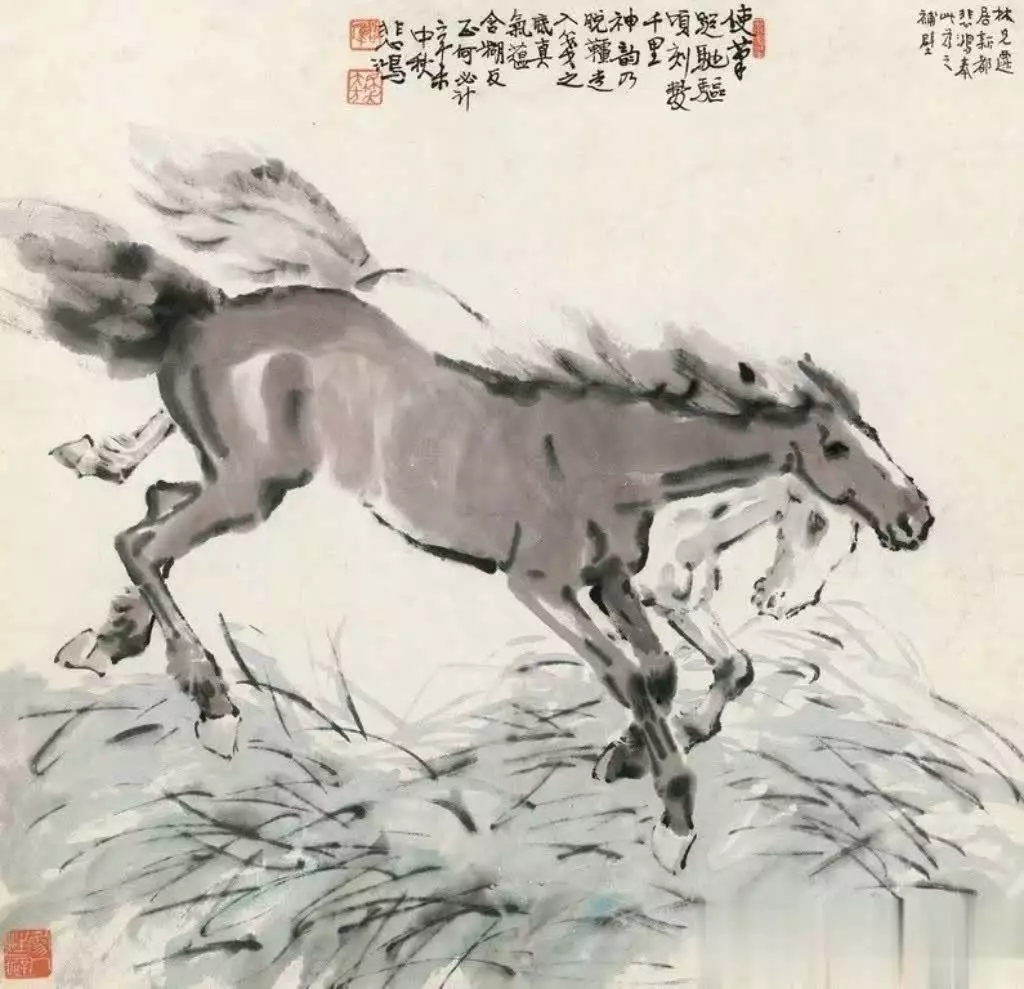 徐悲鸿画马的技法与精神_徐悲鸿马的艺术特点_徐悲鸿画的马