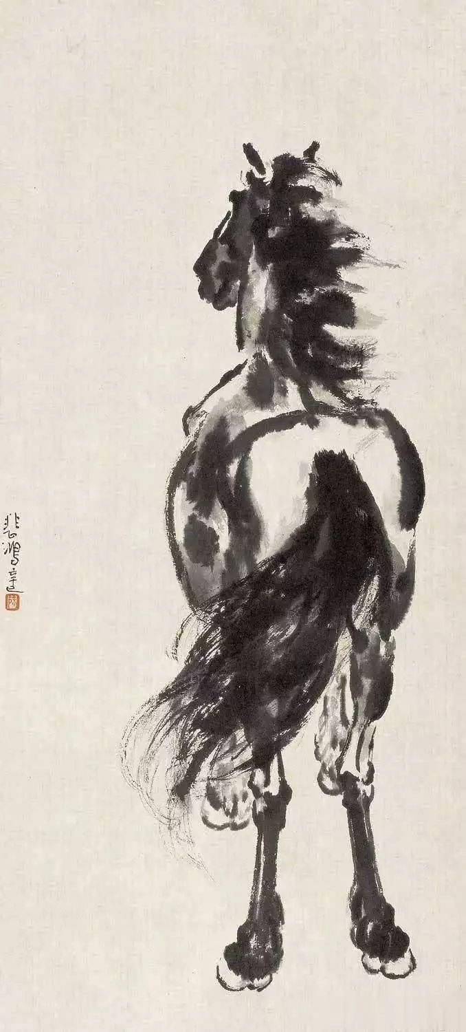 徐悲鸿马的艺术特点_徐悲鸿画的马_徐悲鸿画马的技法与精神