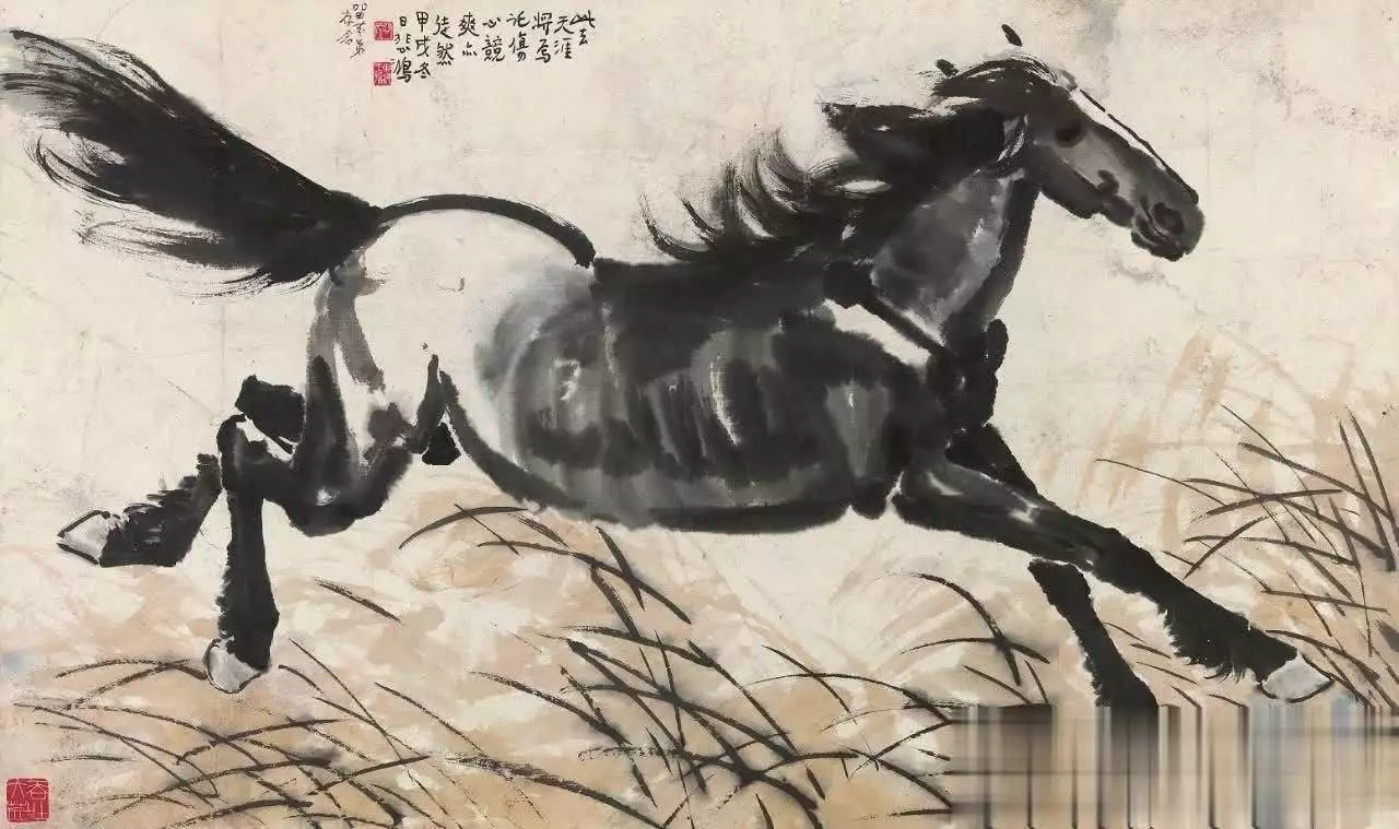 徐悲鸿马的艺术特点_徐悲鸿画马的技法与精神_徐悲鸿画的马