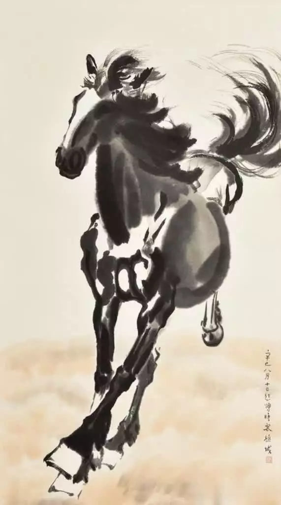 徐悲鸿画马的技法与精神_徐悲鸿画的马_徐悲鸿马的艺术特点