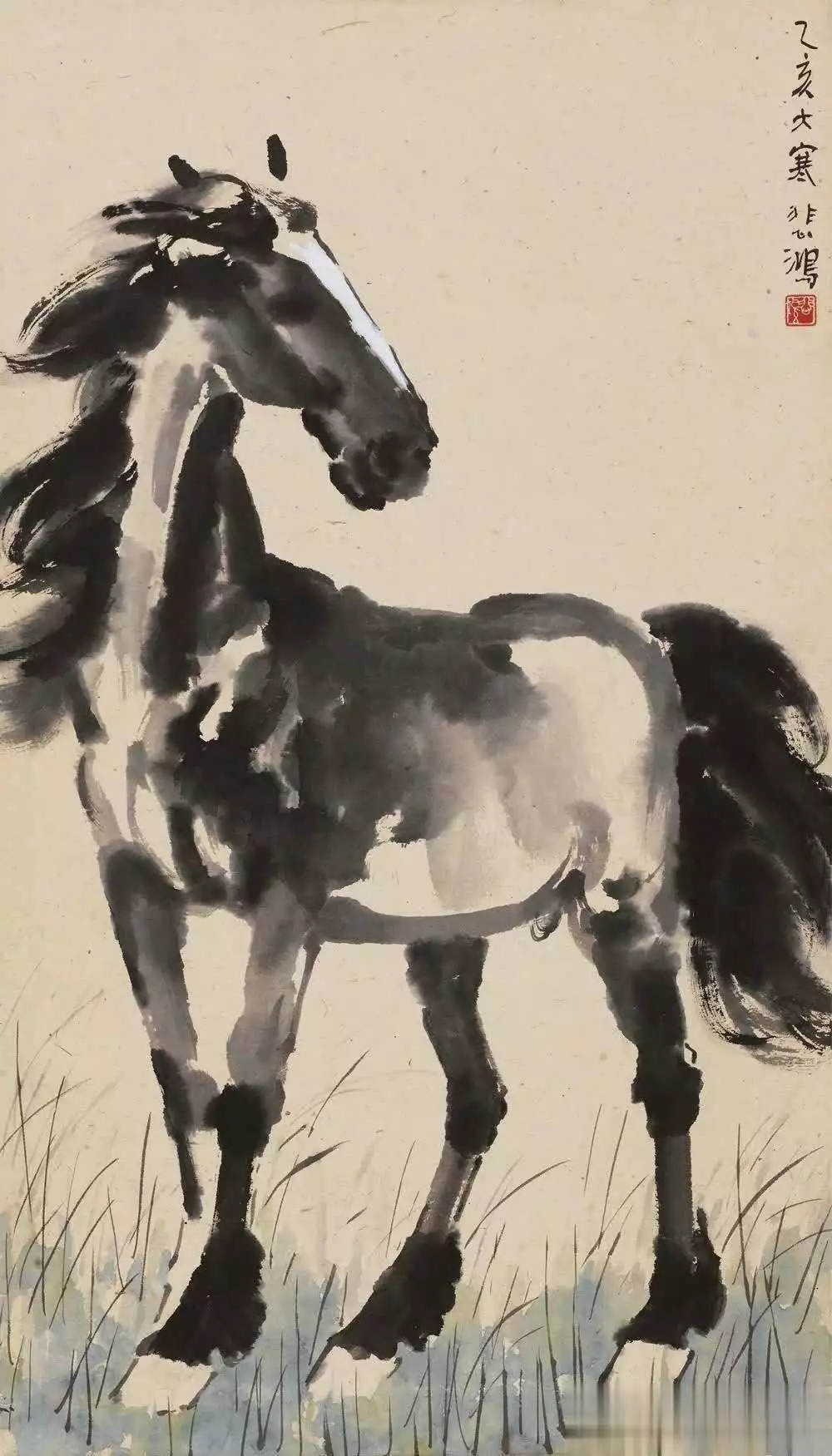 徐悲鸿马的艺术特点_徐悲鸿画的马_徐悲鸿画马的技法与精神