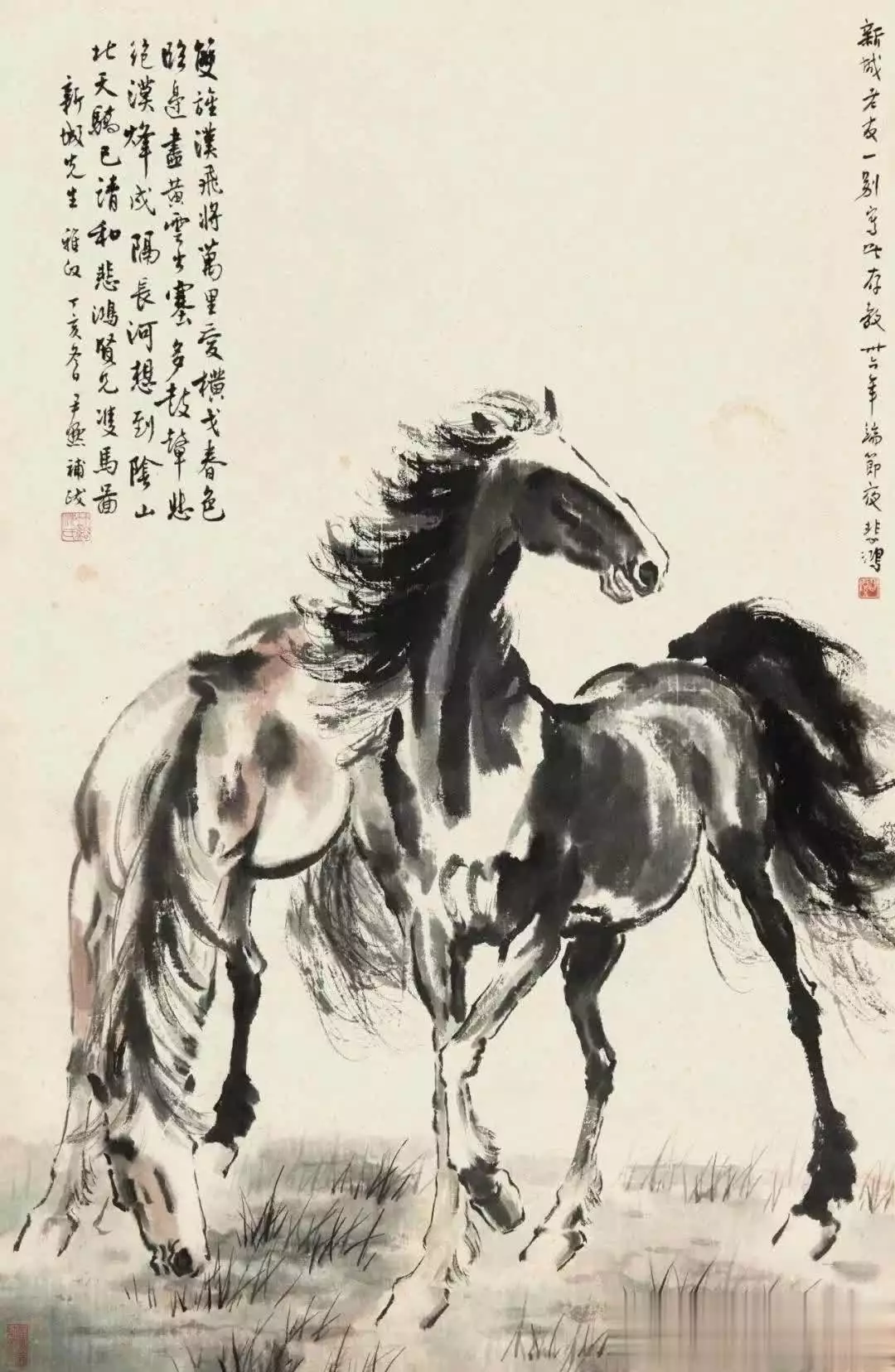 徐悲鸿画的马_徐悲鸿马的艺术特点_徐悲鸿画马的技法与精神