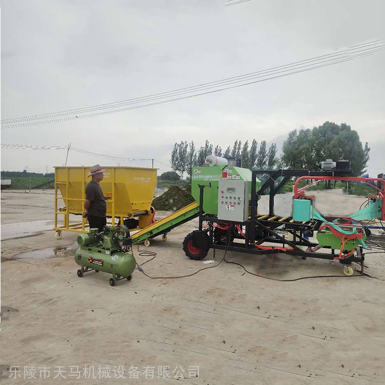 小型麦秸打捆机视频_9YDB-0.7型青贮打捆机_青贮圆捆机技术参数
