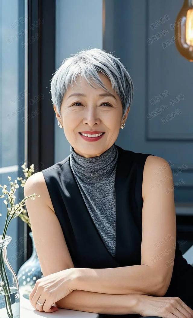 逆龄白发时尚趋势_成熟女性白发造型_晚礼服发型2026图片