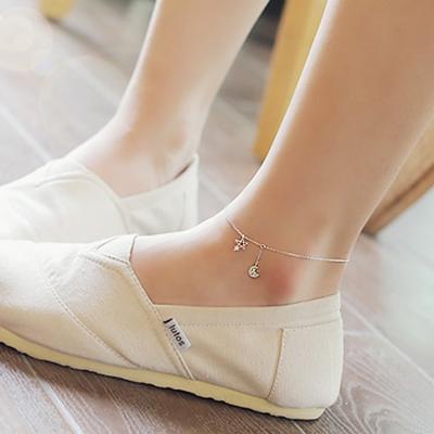 韩国流行笑脸图案脚链_小清新几何方块脚链_脚链图片