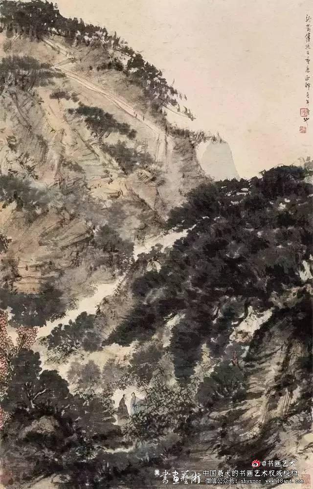 傅抱石绘画作品欣赏 傅抱石 长生 瑞麟 抱石斋主人 《观瀑图》 《待细把江山图画》 《屈原》 《江山如此多娇》 新金陵画派 第2张