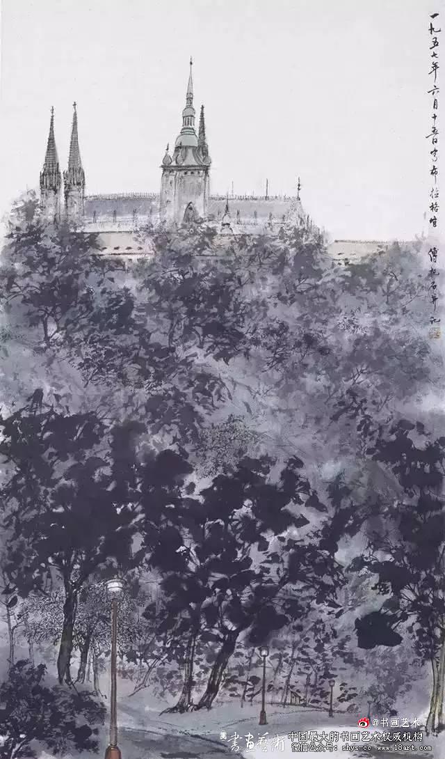 傅抱石绘画作品欣赏 傅抱石 长生 瑞麟 抱石斋主人 《观瀑图》 《待细把江山图画》 《屈原》 《江山如此多娇》 新金陵画派 第11张