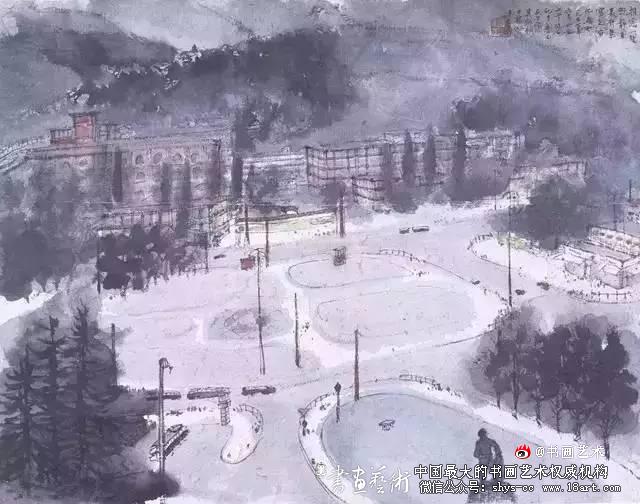 傅抱石绘画作品欣赏 傅抱石 长生 瑞麟 抱石斋主人 《观瀑图》 《待细把江山图画》 《屈原》 《江山如此多娇》 新金陵画派 第12张