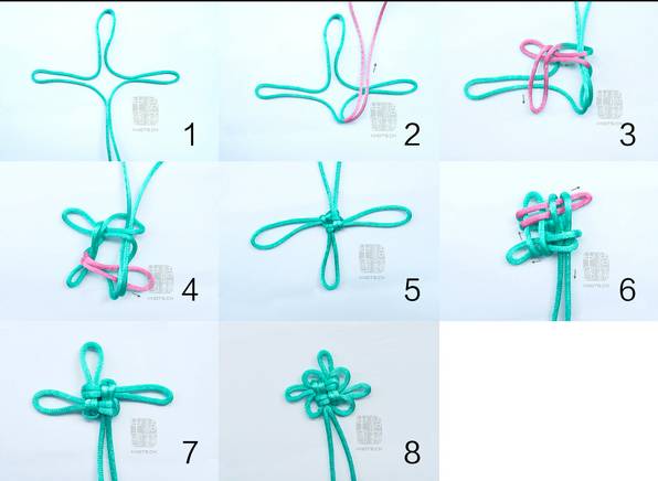 珠宝编绳手链 本命年红绳转运珠 金刚结凤尾结吉祥结万字结团锦结平结_手链打结方法 教法