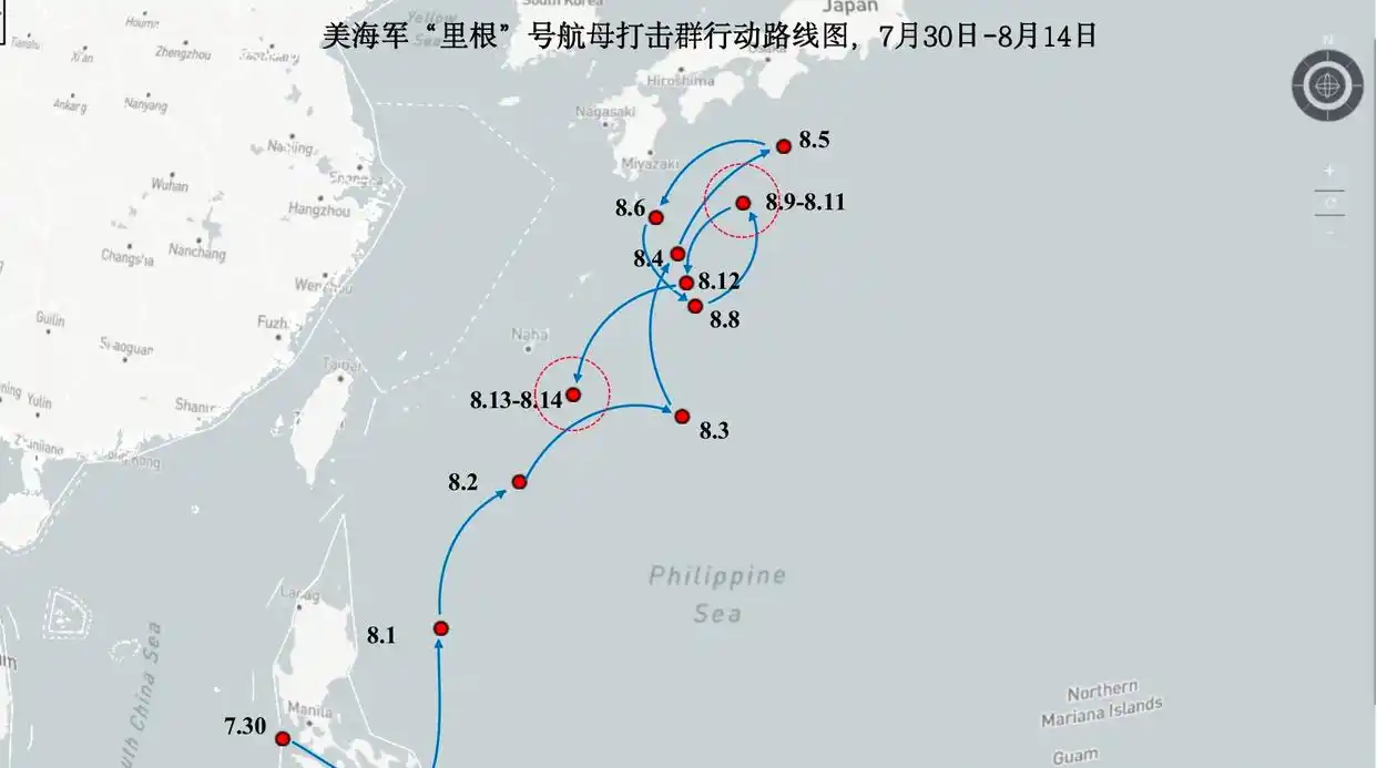 美国里根号航母打击群接近台湾_解放军台海军事行动分析_里根号航母参观