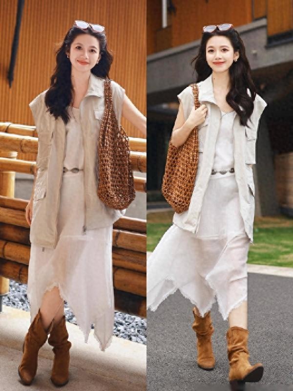 梨形身材伞裙搭配_半裙穿搭_灰色连衣裙搭配