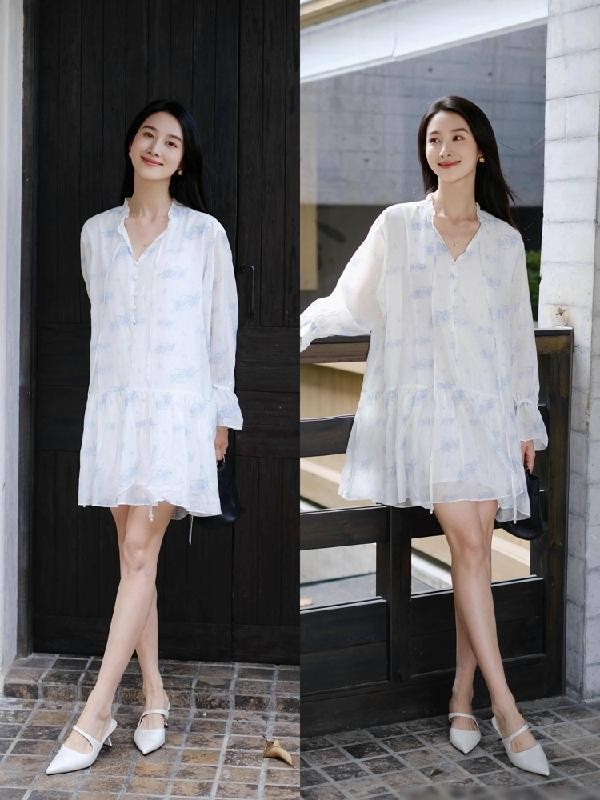 梨形身材伞裙搭配_半裙穿搭_灰色连衣裙搭配