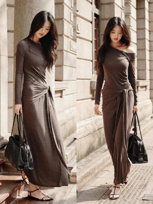 梨形身材伞裙搭配_半裙穿搭_灰色连衣裙搭配