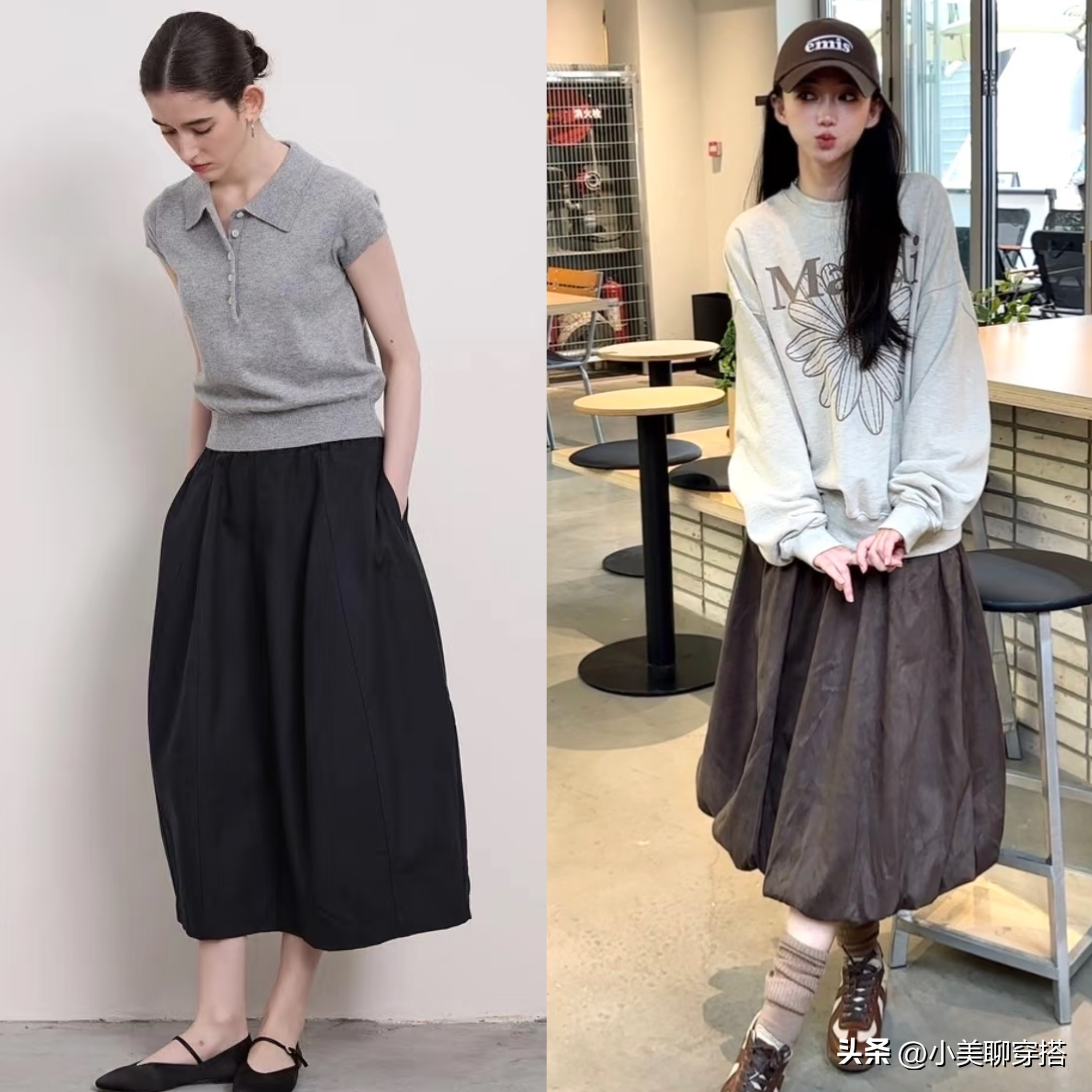 长款花苞裙穿搭_花苞裙款式_灰色连衣裙搭配