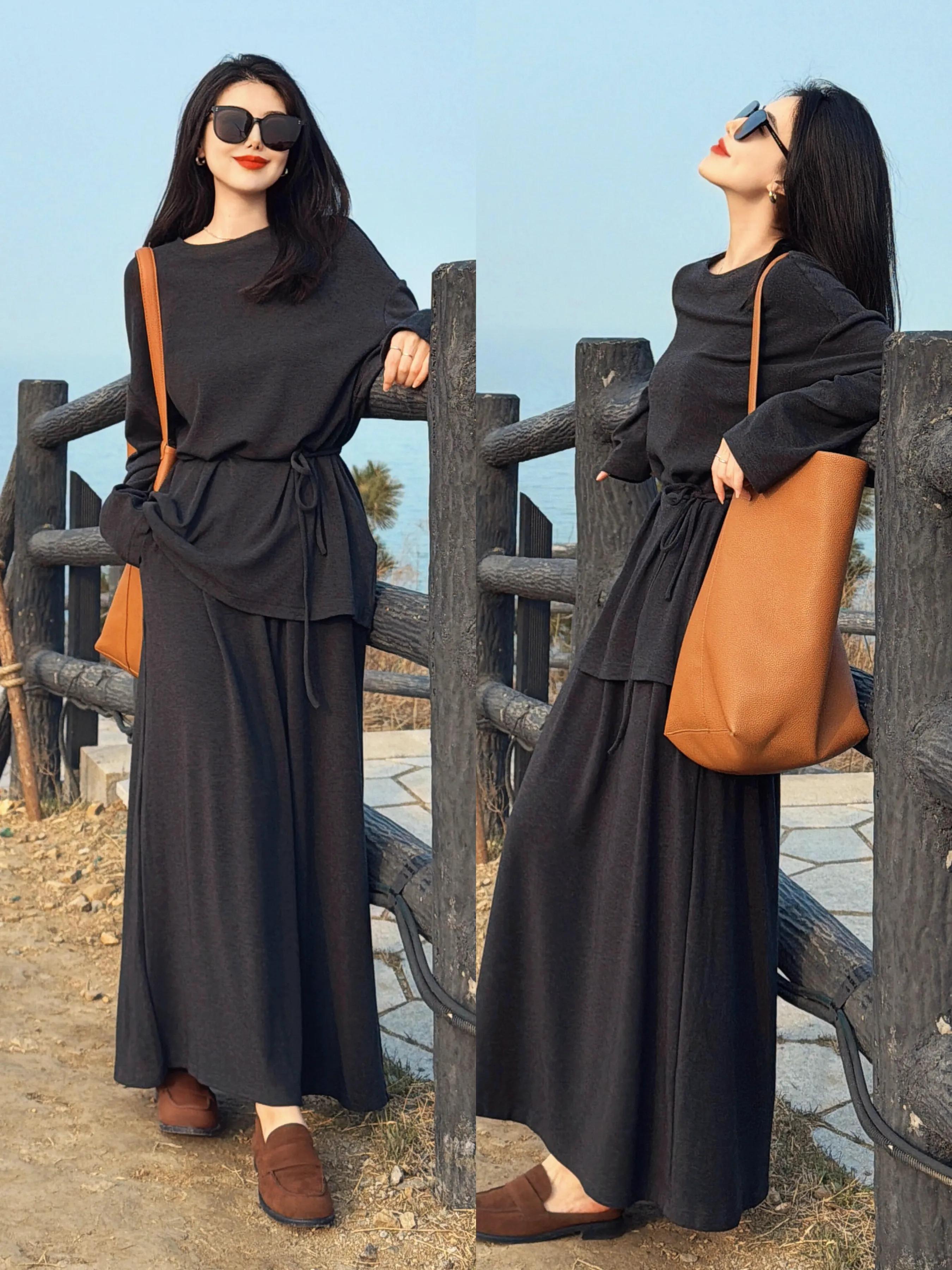 优雅显贵穿搭技巧_灰色连衣裙搭配_春季裙装搭配