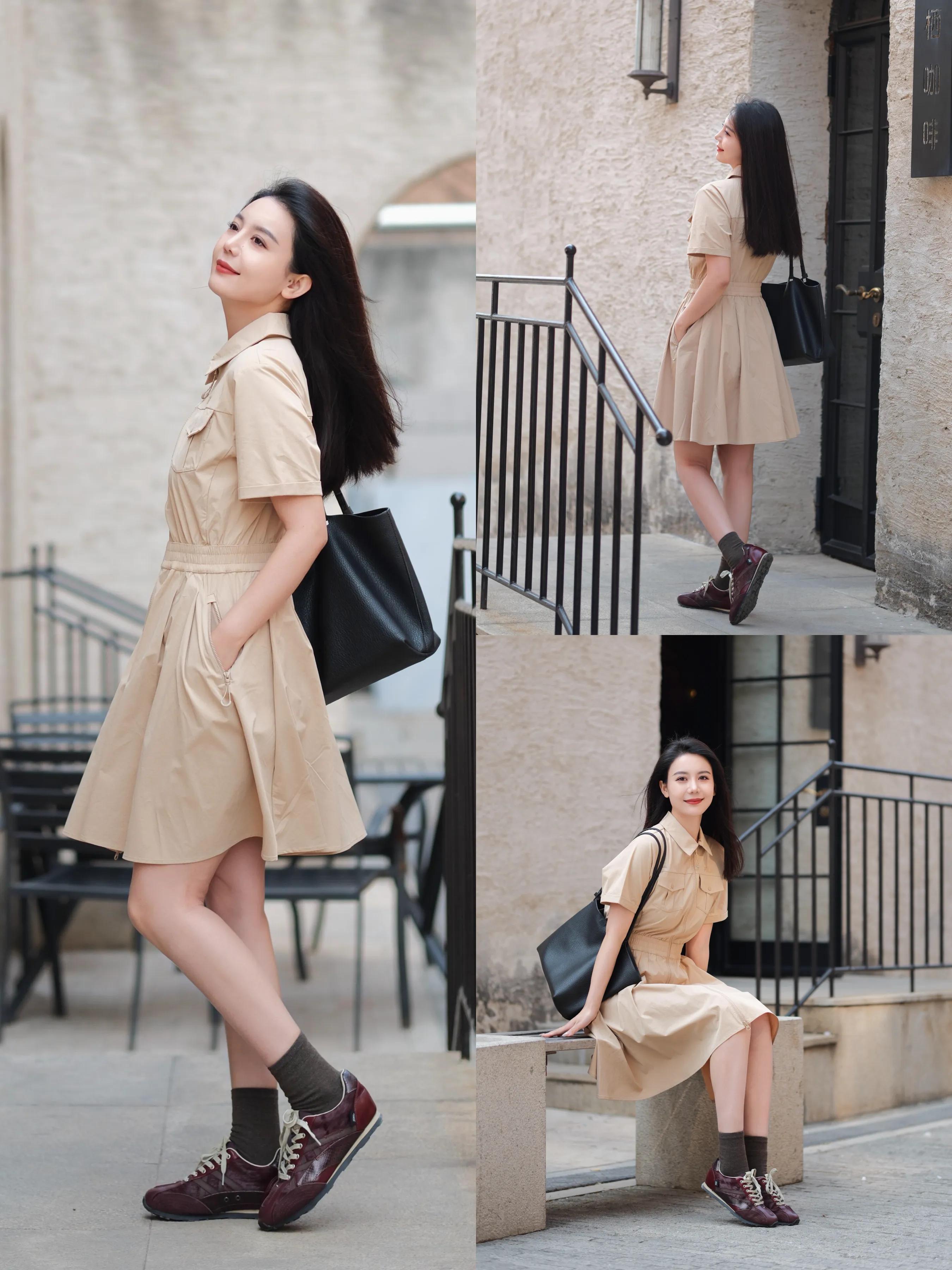 优雅显贵穿搭技巧_灰色连衣裙搭配_春季裙装搭配