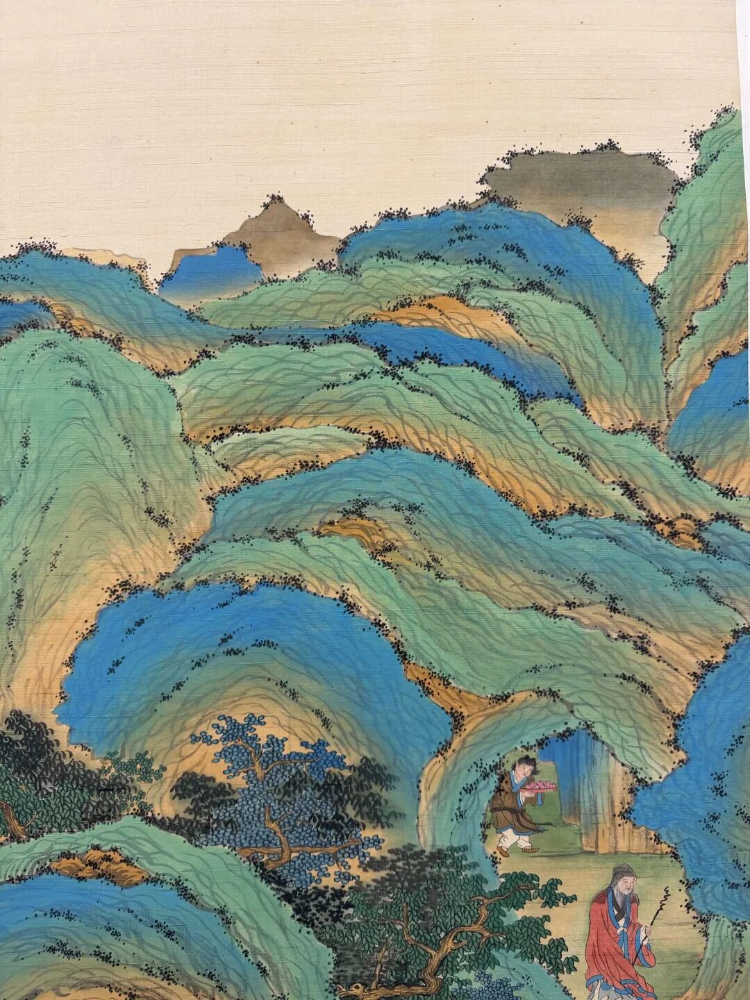 张大千字画图片_张大千青绿山水中堂_青绿山水绘画技法