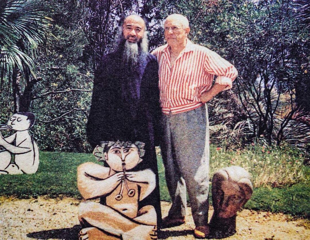 张大千字画图片_张大千低价出售国宝级藏画给大陆_张大千与何香凝的特殊荷花图