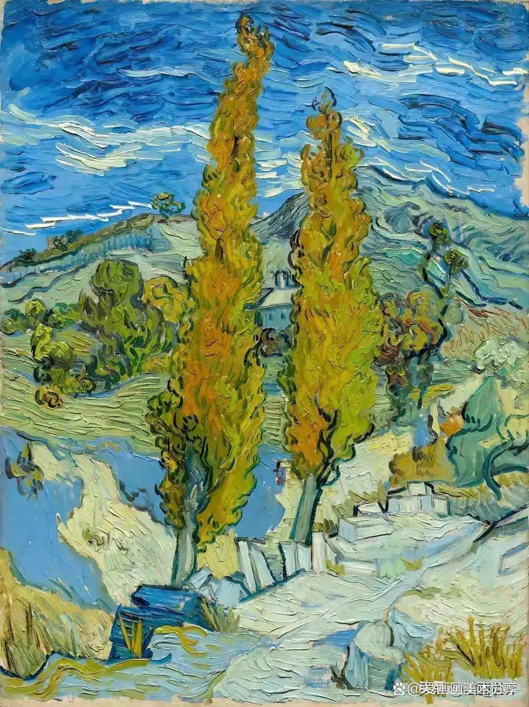 梵高的柏树的教案_梵高树作品情感表达_梵高树系列油画