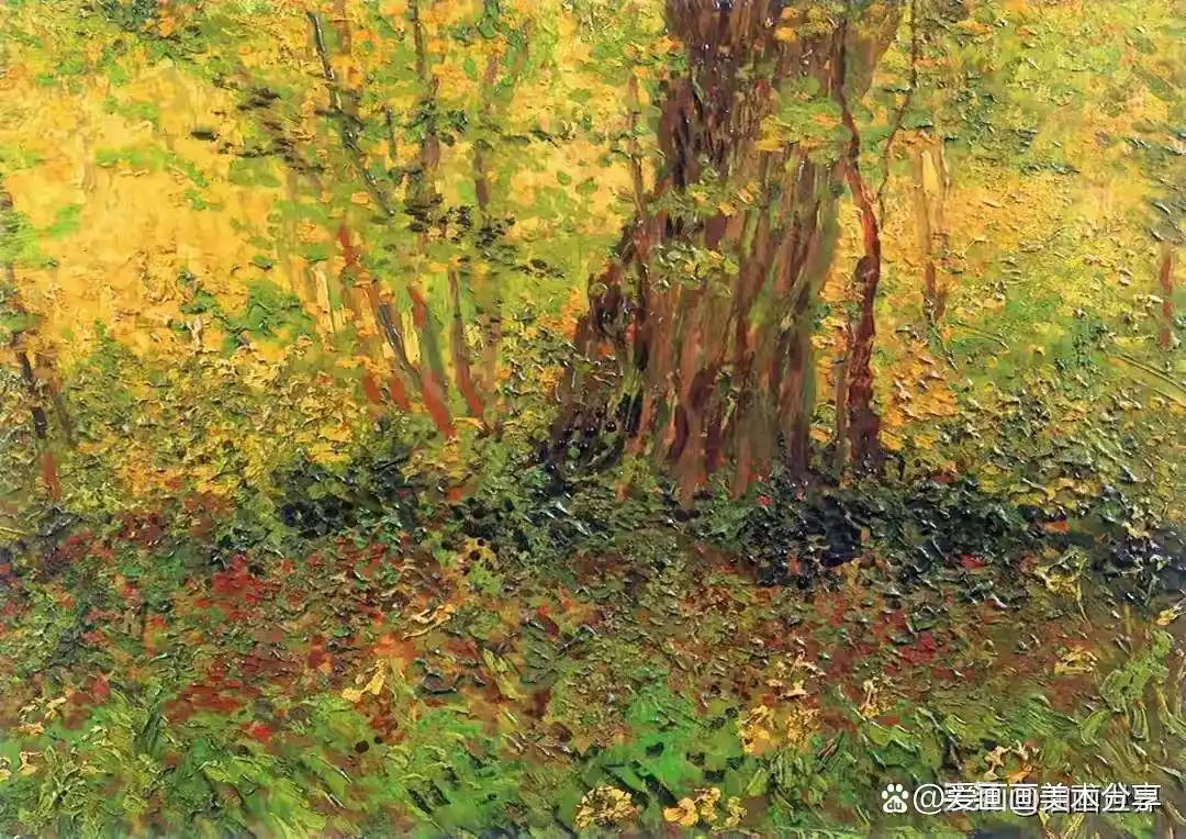 梵高树系列油画_梵高树作品情感表达_梵高的柏树的教案