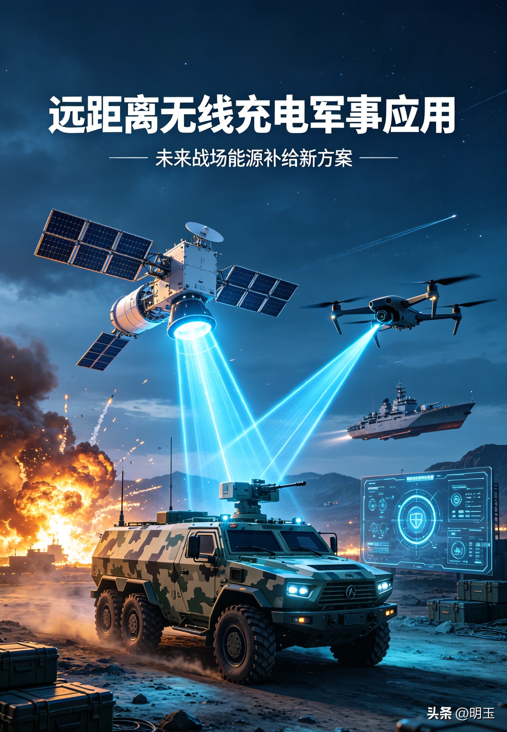 军事后勤无线充电_卫星远距离太空充能_太阳能充电器工作原理