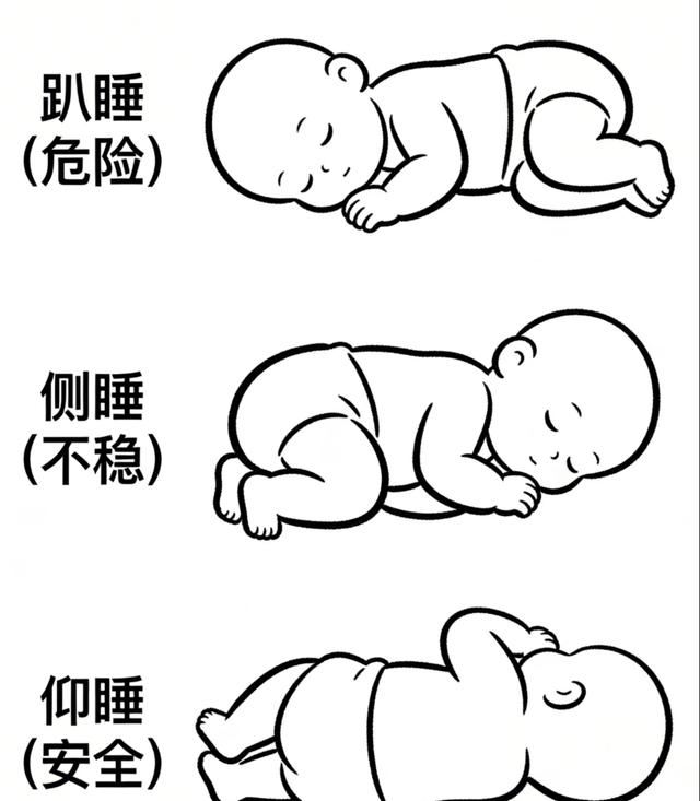 婴儿猝死预防_仰睡安全指南_新生儿趴着睡觉正确图片