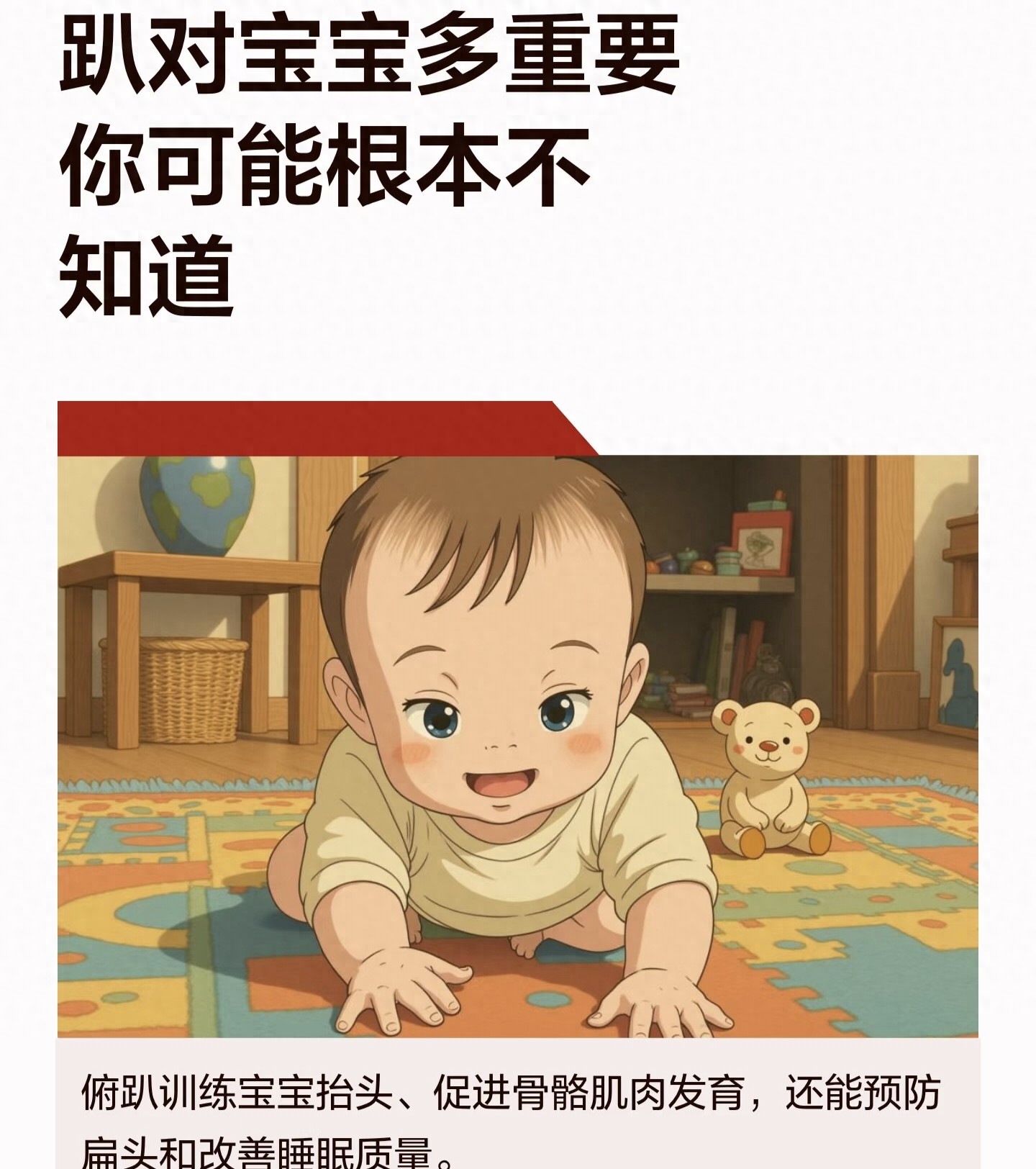 宝宝趴卧好处_宝宝趴卧重要性_新生儿趴着睡觉正确图片