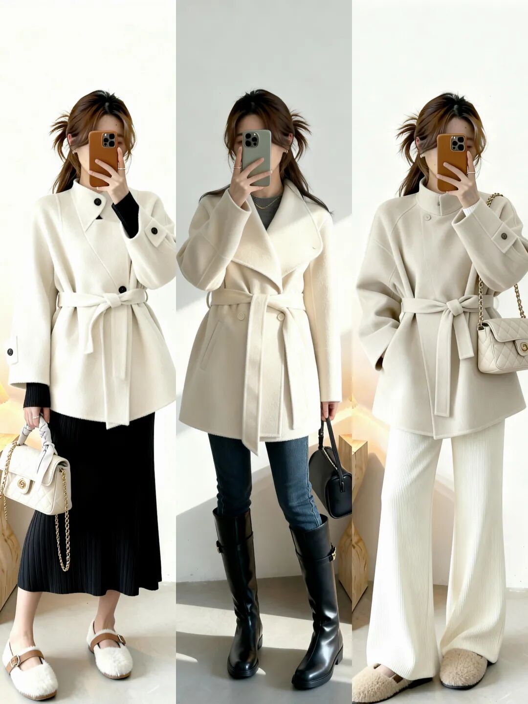 春季大衣穿搭_阔腿裤搭配大衣_冬季红色大衣搭配图片