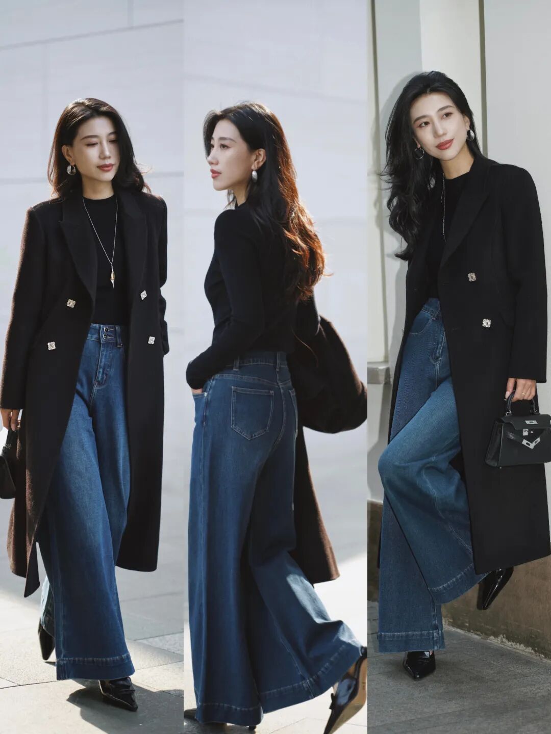 阔腿裤搭配大衣_冬季红色大衣搭配图片_春季大衣穿搭